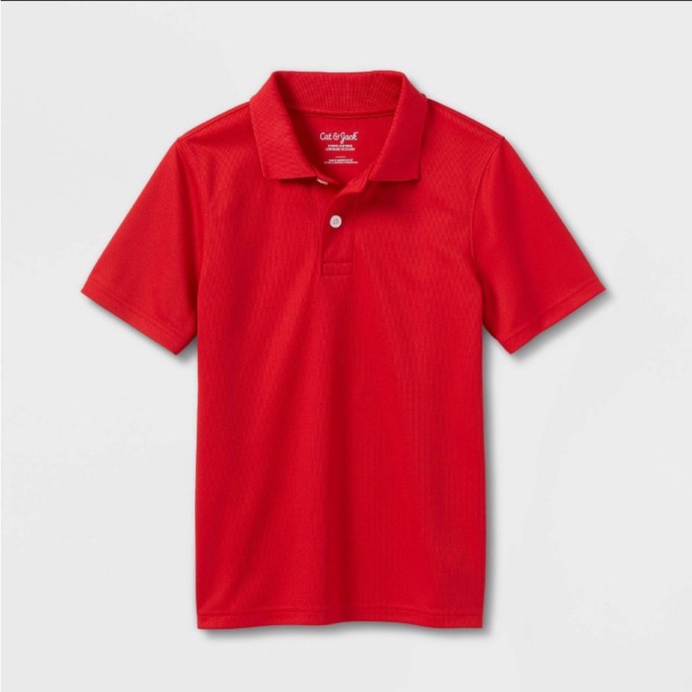 Cat & Jack Kids’ Performance Short Sleeve Uniform Polo Shirt Red